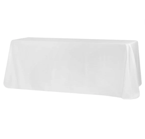 White 90x132 inch Tablecloth for 6ft Rectangular Table